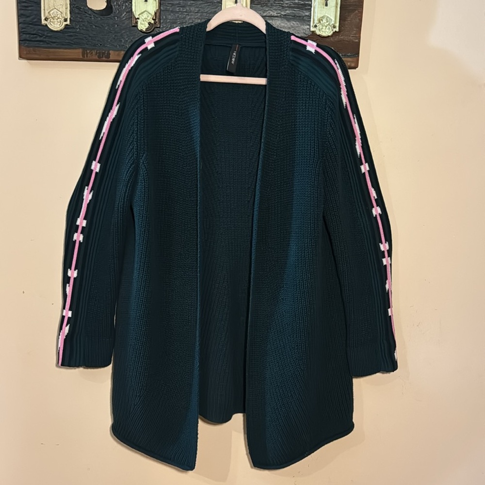 Marc Cain Green Knit Open Front Sweater Cardigan - Picture 11 of 16